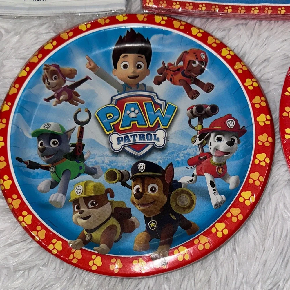 Paw Patrol Party Set - Invitations Plates Napkins Tablecover Lot